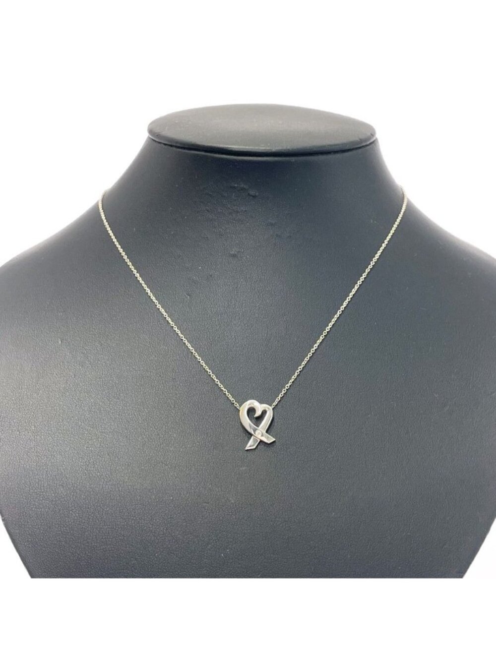 Tiffany & Co Silver Diamond Loving Heart Necklace